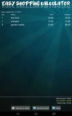 Easy Shopping Calculator android App screenshot 3