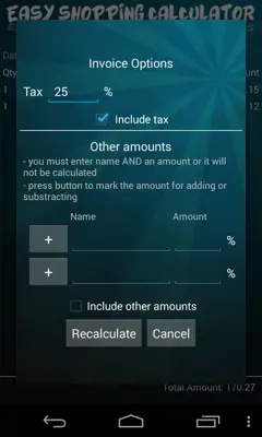 Easy Shopping Calculator android App screenshot 8